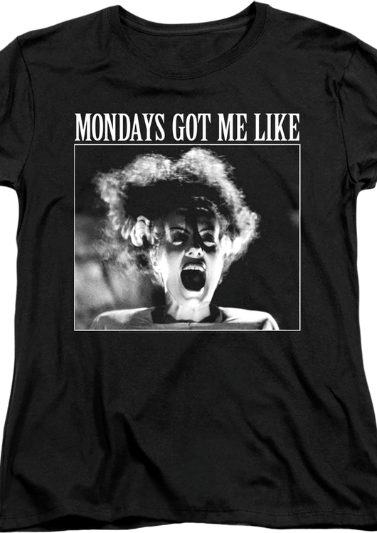 Womens Mondays Got Me Like Bride Of Frankenstein Shirt - main product image