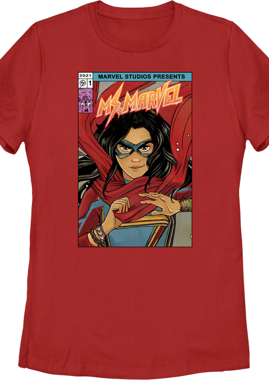 Womens Ms. Marvel Comic Book Cover Marvel Comics T-Shirt - main product image
