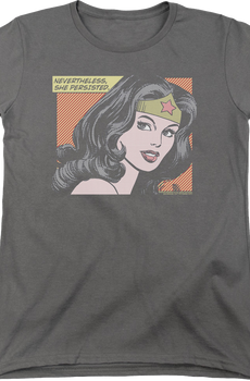 Womens Nevertheless She Persisted Wonder Woman Shirt