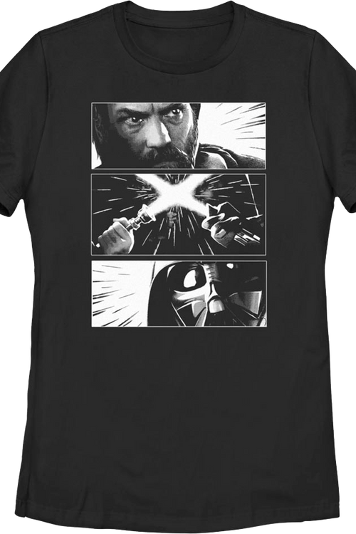 Womens Obi-Wan Kenobi and Darth Vader Panels Star Wars Shirtmain product image