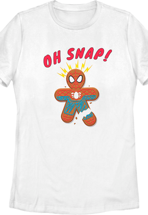 Womens Oh Snap Gingerbread Spider-Man Marvel Comics Shirt