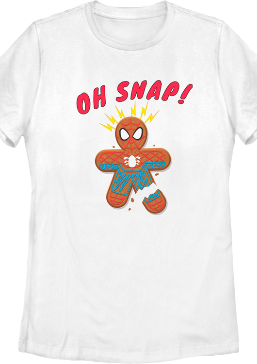 Womens Oh Snap Gingerbread Spider-Man Marvel Comics Shirt - main product image