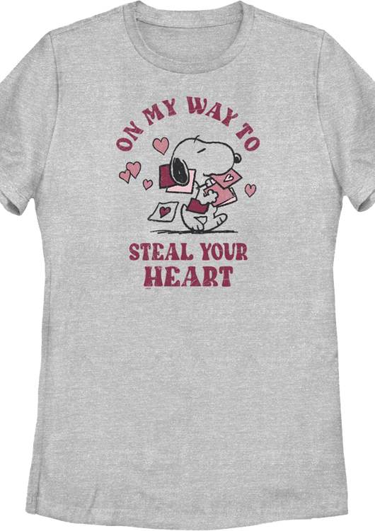 Womens On My Way To Steal Your Heart Peanuts Shirt - main product image
