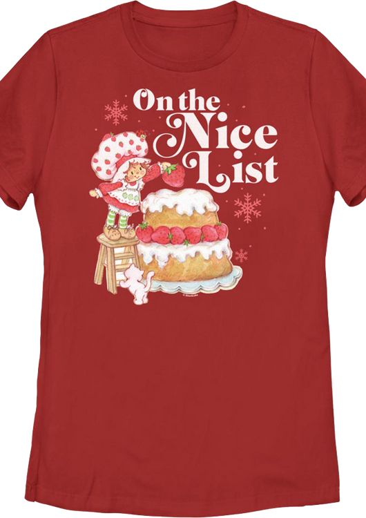 Womens On The Nice List Strawberry Shortcake Shirt - main product image
