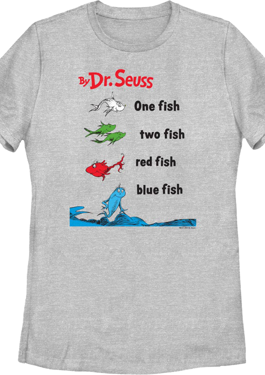 Womens One Fish, Two Fish, Red Fish, Blue Fish Dr. Seuss Shirt - main product image