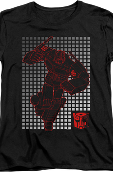 Womens Optimus Prime Grid Transformers Shirt