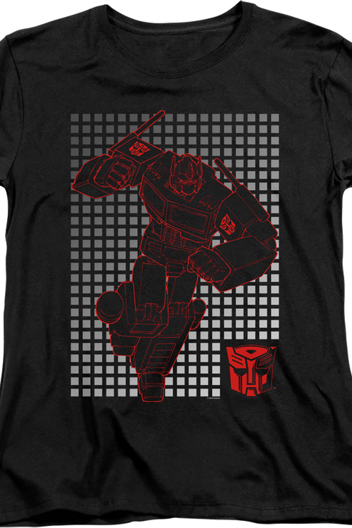 Womens Optimus Prime Grid Transformers Shirtmain product image