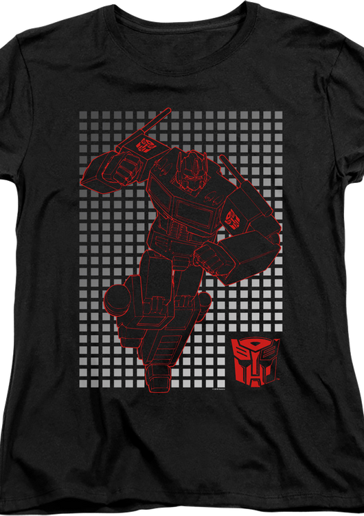 Womens Optimus Prime Grid Transformers Shirt - main product image