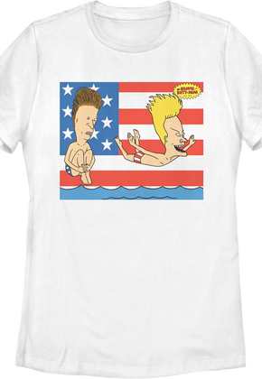 Womens Patriotic Splash Beavis And Butt-Head Shirt
