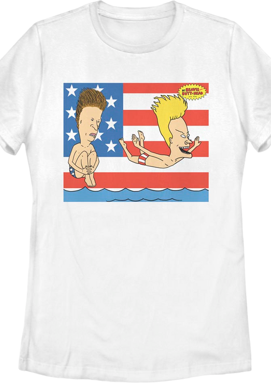 Womens Patriotic Splash Beavis And Butt-Head Shirt - main product image