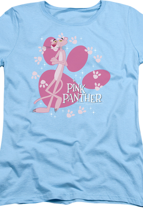 Womens Paw Prints Pink Panther Shirt