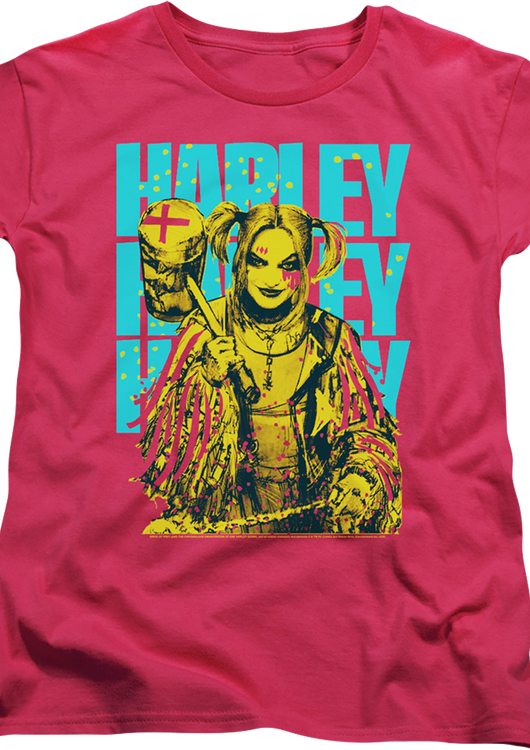 Womens Pink Harley Quinn Birds Of Prey Shirt - main product image