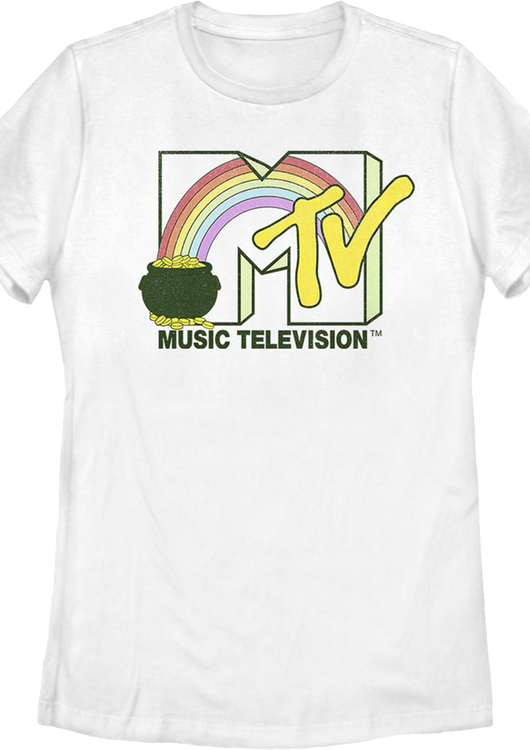 Womens Rainbow And Pot Of Gold Logo MTV Shirt - main product image