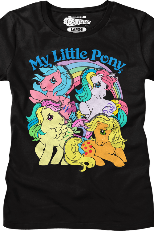 Concelable Mlp Merch Womens Rainbow Collage My Little Pony Shirt
