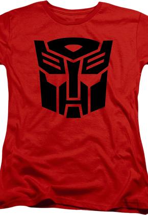 Womens Red Autobot Logo Transformers Shirt