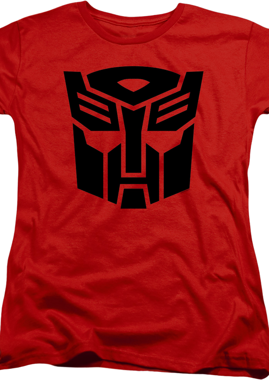 Womens Red Autobot Logo Transformers Shirt - main product image