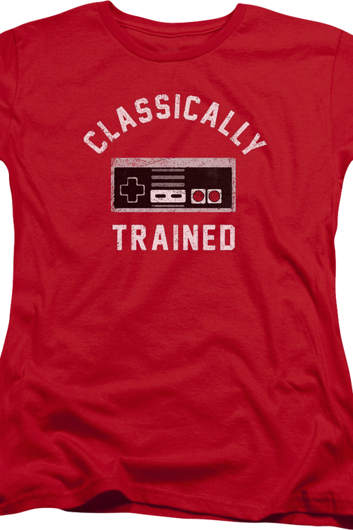 Womens Red Classically Trained NES Controller Shirtmain product image