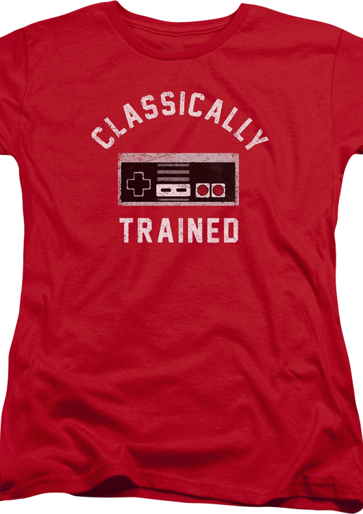 Womens Red Classically Trained NES Controller Shirt - main product image