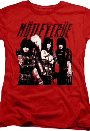Womens Red Photo Motley Crue Shirt