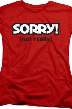 Womens Red Sorry Shirt
