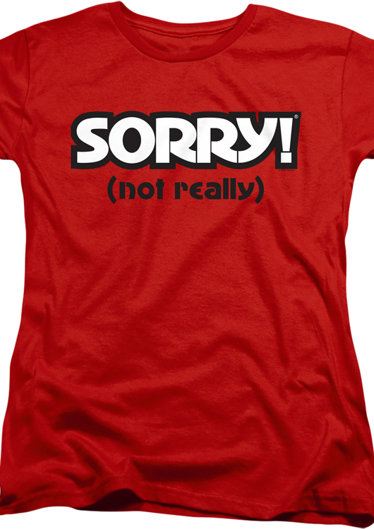Womens Red Sorry Shirt - main product image