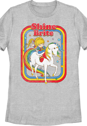 Womens Retro Shine Brite Colorful Frame Rainbow Brite Shirt