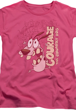 Womens Running Scared Courage The Cowardly Dog Shirt