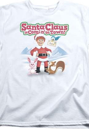 Womens Santa Claus Is Comin' To Town Shirt