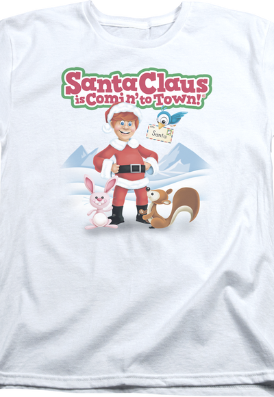 Womens Santa Claus Is Comin' To Town Shirt