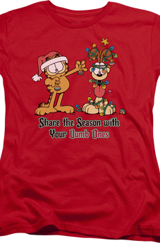 Womens Share The Season With Your Dumb Ones Garfield Shirt