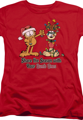 Womens Share The Season With Your Dumb Ones Garfield Shirt