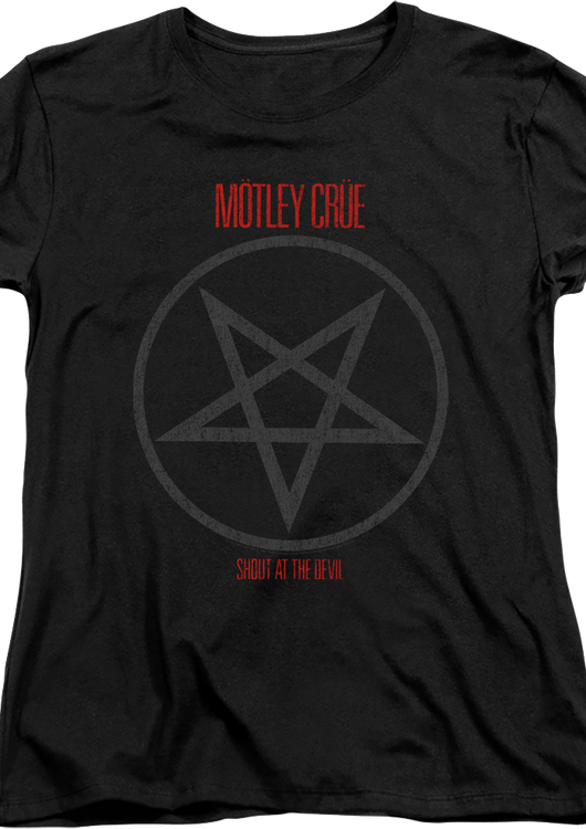 Womens Shout At The Devil Pentagram Motley Crue Shirt - main product image