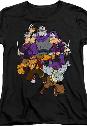 Womens Shredder And Foot Clan Teenage Mutant Ninja Turtles Shirt