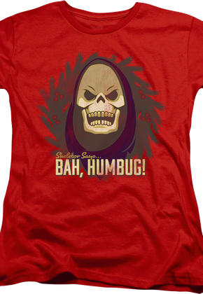 Womens Skeletor Says Bah Humbug Masters of the Universe Shirt