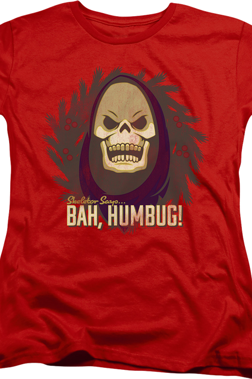 Womens Skeletor Says Bah Humbug Masters of the Universe Shirtmain product image