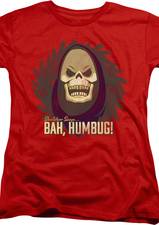 Womens Skeletor Says Bah Humbug Masters of the Universe Shirt - main product image