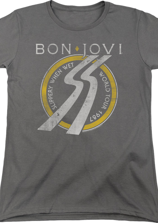 Womens Slippery When Wet Bon Jovi Shirt - main product image