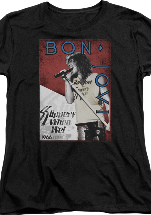 Womens Slippery When Wet Tour Bon Jovi Shirt - main product image