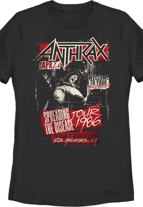 Womens Spreading The Disease Tour 1986 Anthrax Shirt