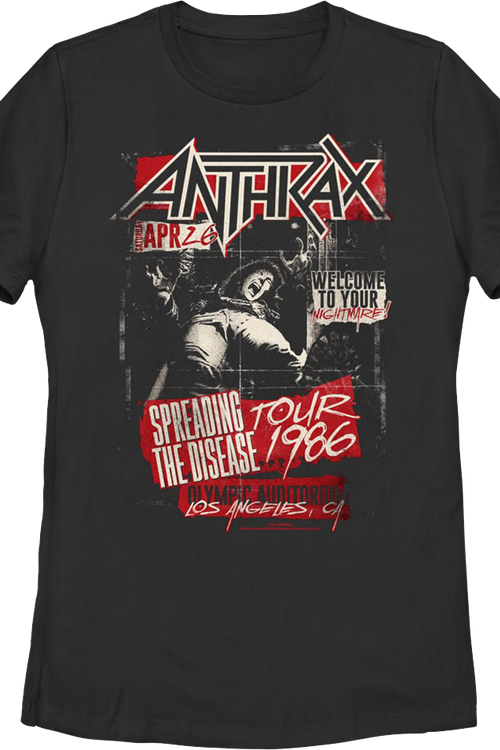 Womens Spreading The Disease Tour 1986 Anthrax Shirtmain product image