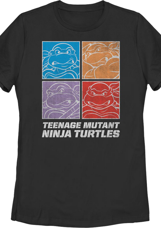 Womens Square Outlines Teenage Mutant Ninja Turtles Shirt - main product image