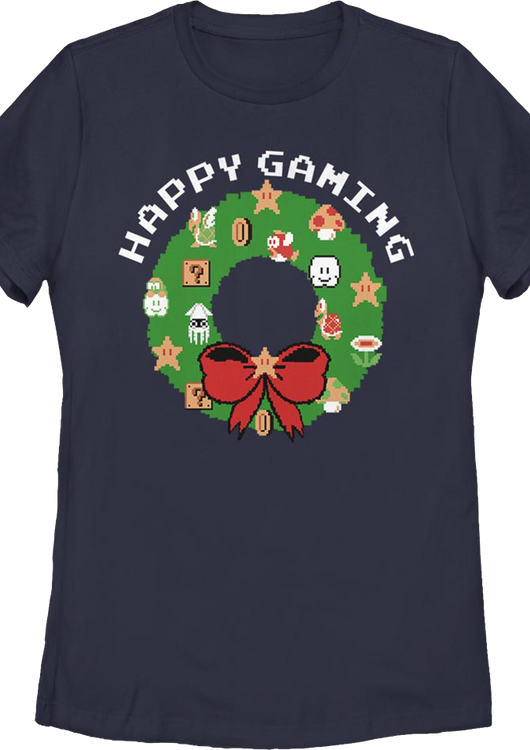 Womens Super Mario Bros. Happy Gaming Nintendo Shirt - main product image