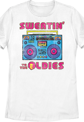 Womens Sweatin' To The Oldies Boombox Richard Simmons Shirt
