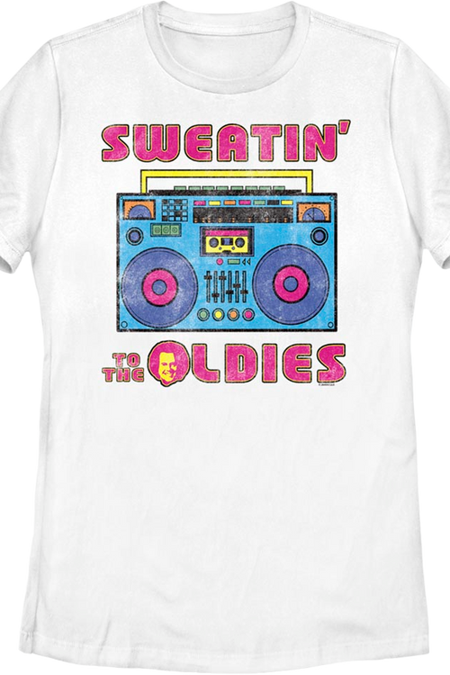 Womens Sweatin' To The Oldies Boombox Richard Simmons Shirtmain product image