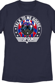 Womens Talk To Me Goose Helmet Top Gun Shirt
