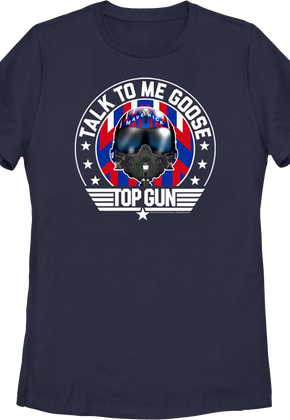 Womens Talk To Me Goose Helmet Top Gun Shirt