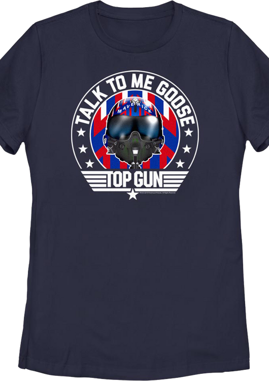 Womens Talk To Me Goose Helmet Top Gun Shirt - main product image
