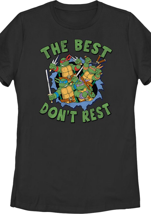 Womens The Best Don't Rest Teenage Mutant Ninja Turtles T-Shirt - main product image