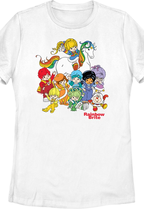 Womens White The Gang's All Here Rainbow Brite Shirt