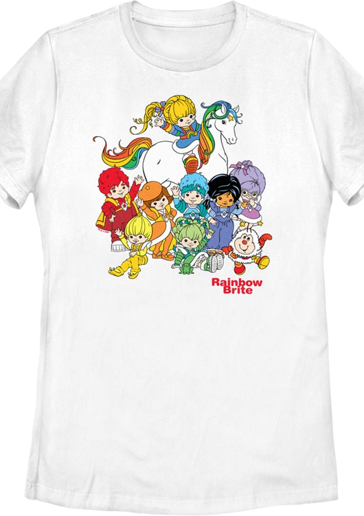 Womens White The Gang's All Here Rainbow Brite Shirt - main product image